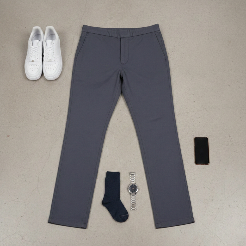 شلوار مردانه بنگال کش دم پا ساده مدل Behnam-طوسی تیره